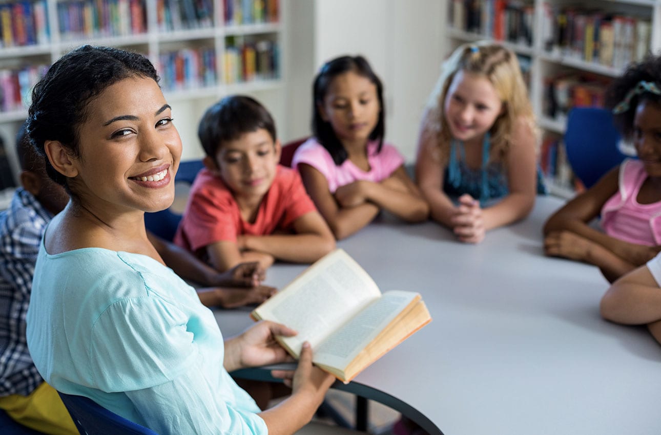 Teacher reading to class